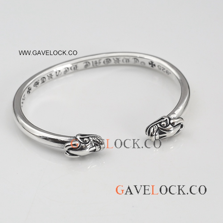 Double dragon letter Bracelet Open Bangle
